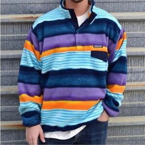 Patagonia Mens Lightweight Synchilla Snap-T Fleece Pullover Painted Fritz XS